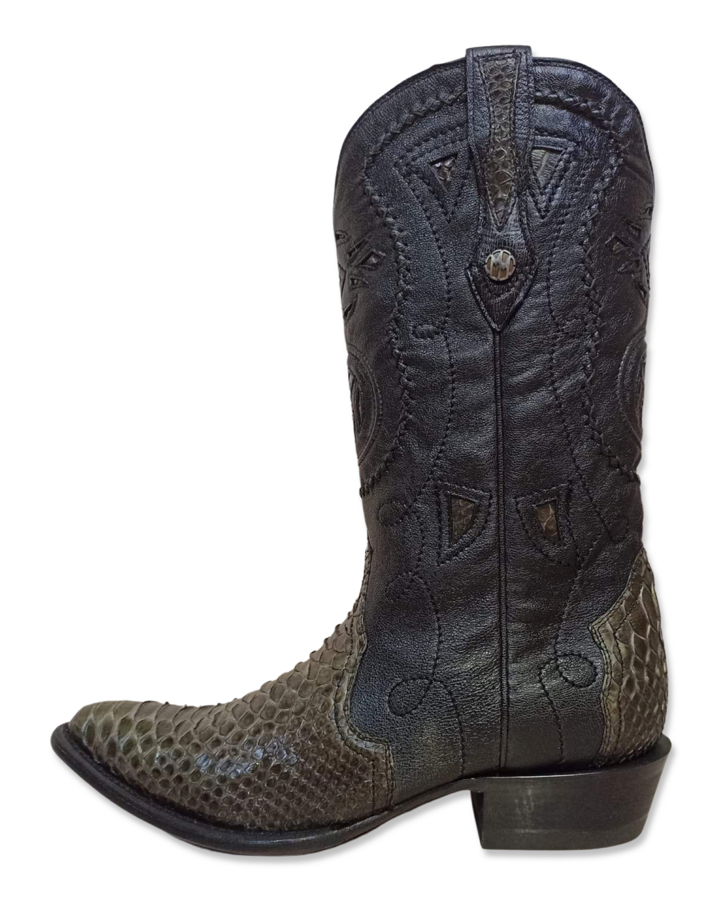 bota montana piel exotica (piton gris)