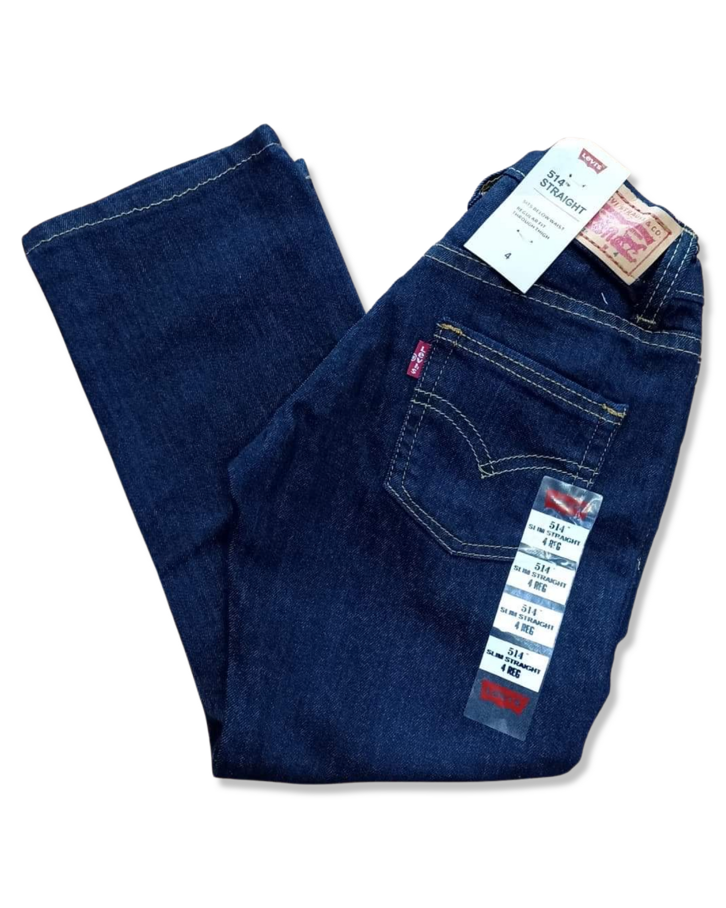levis 514 straight azul mezclilla fuerte para niñitos (as)