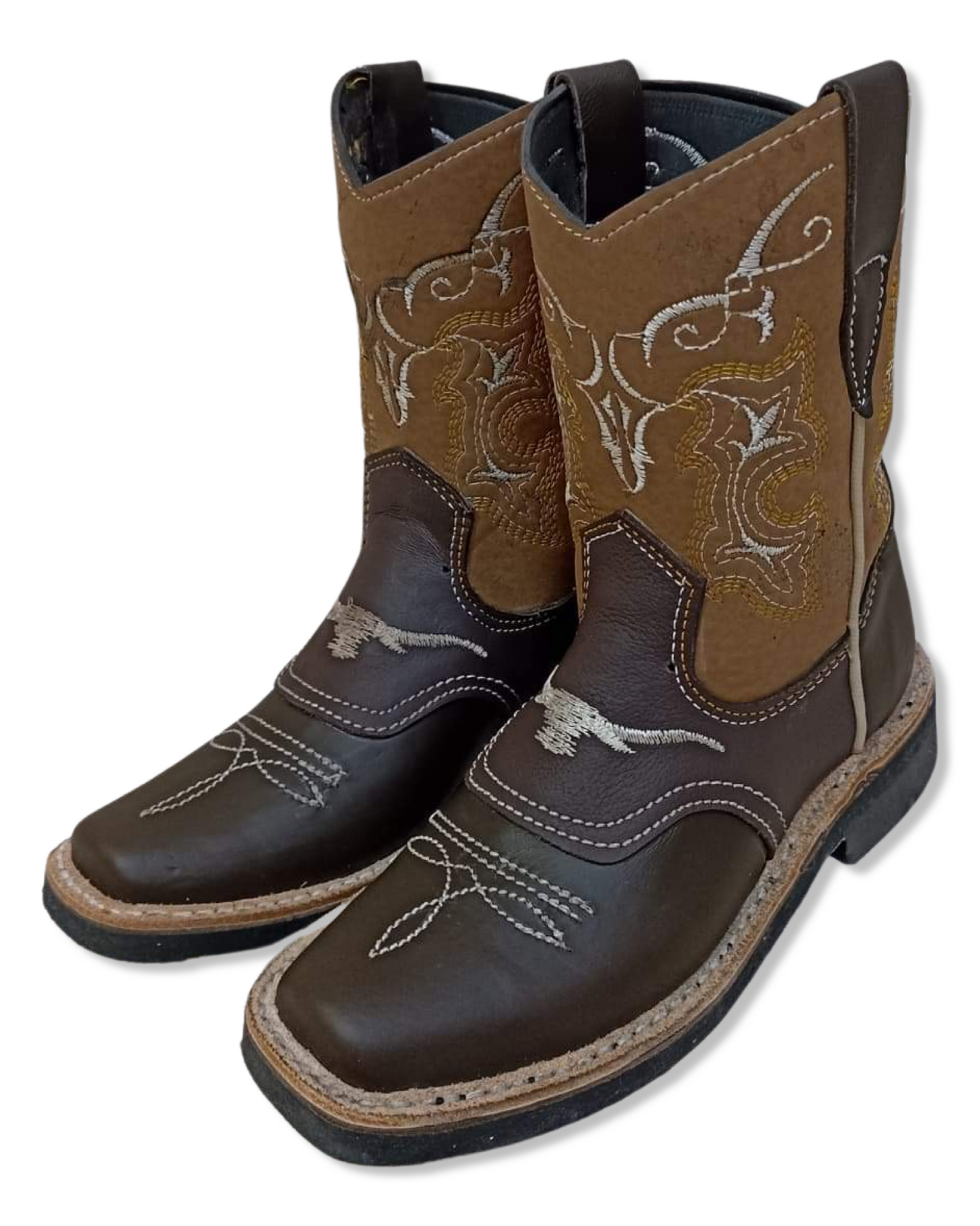 Botas vaqueras para niños color choco con antifaz color choco