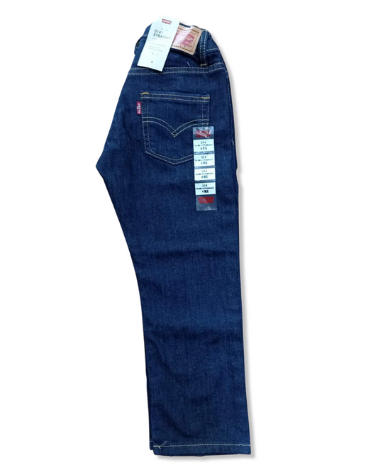 levis 514 straight azul mezclilla fuerte para niñitos (as)