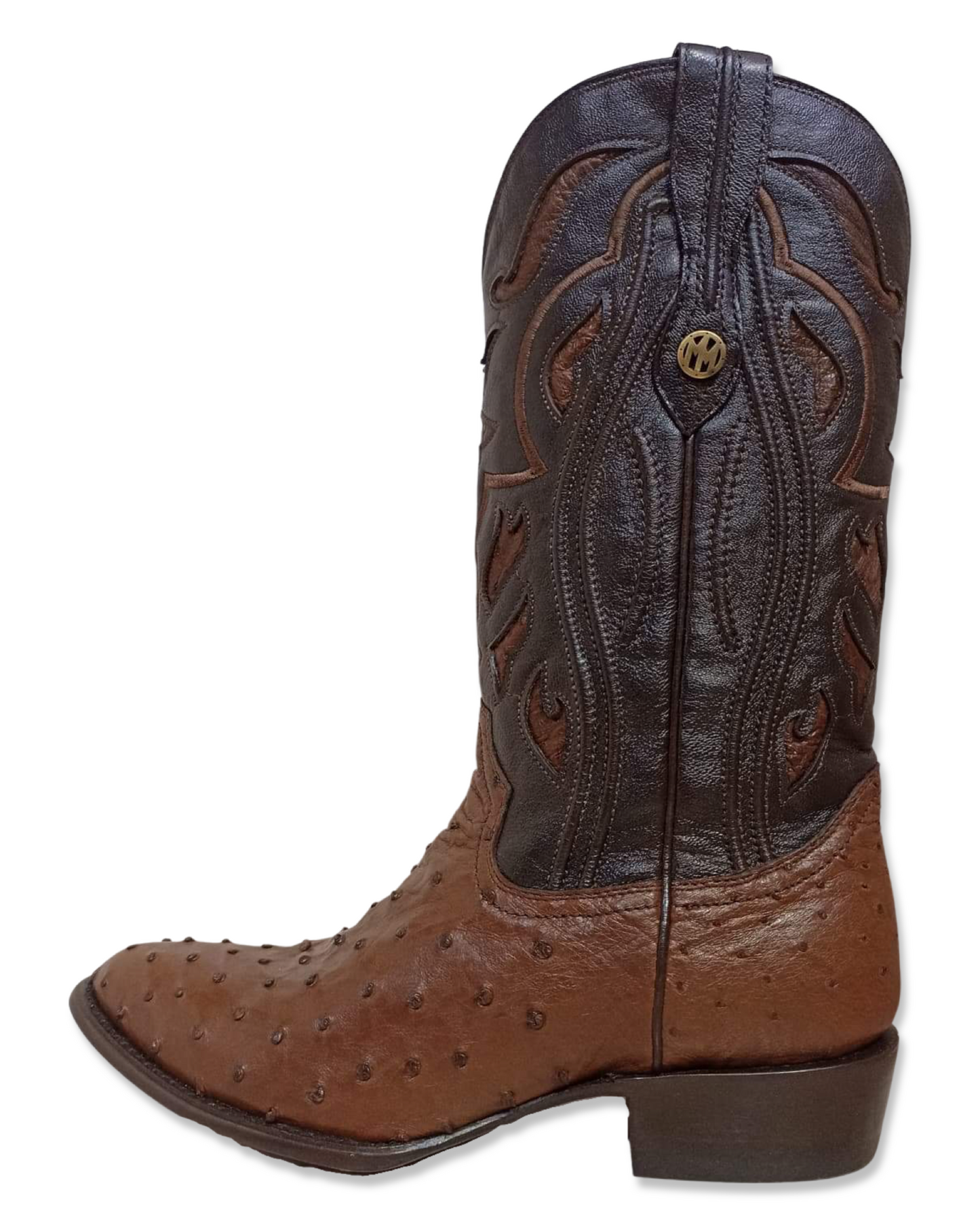 bota montana piel exotica (avestruz cafe)