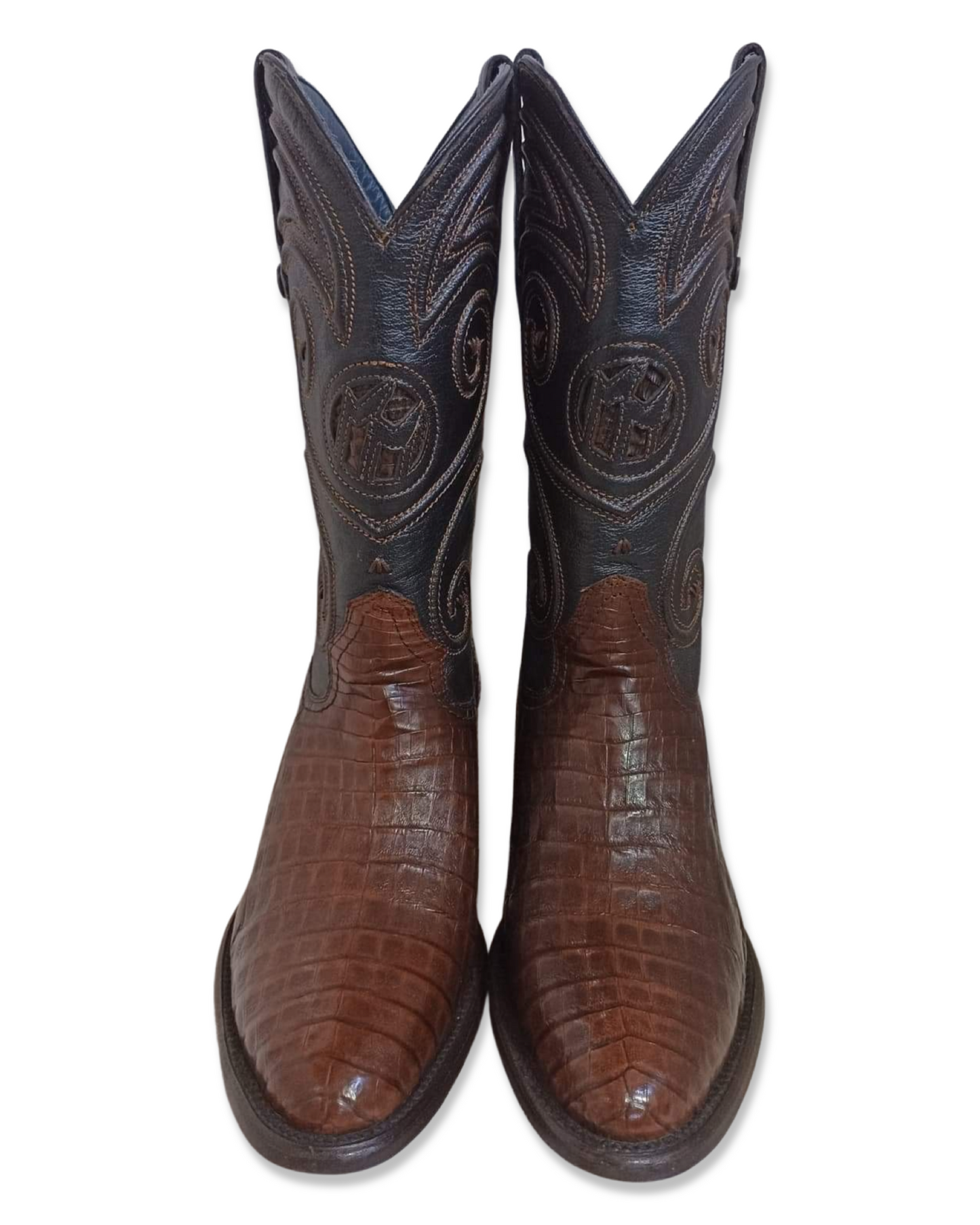 bota montana piel exotica (cocodrilo miel)