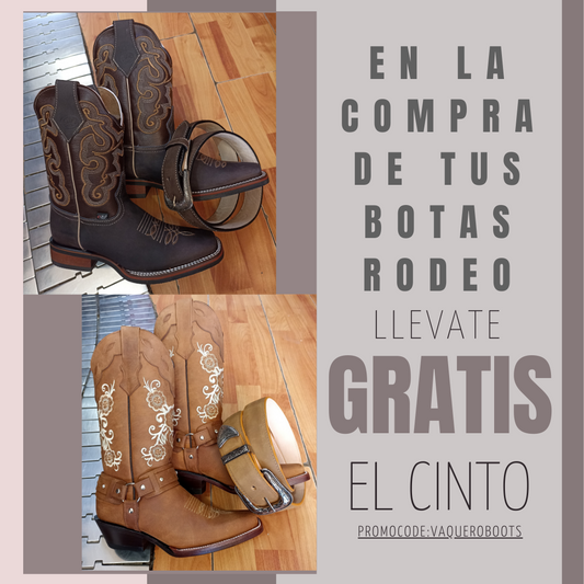 Promoción al elegir tus botas de rodeo (dama o caballero) lleva el cinto gratis 🤩