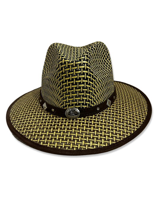 Sombrero tipo paja con café